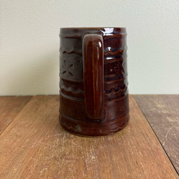 Mar-Crest Oven Proof Stoneware Brown Daisy pattern Serving Pitcher - Picture 4 of 10
